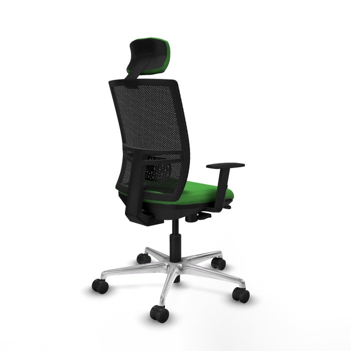 PIQUERAS Y CRESPO Silla de oficina Yunquera con mecanismo Sincro/Traslack, Verde y Negro
