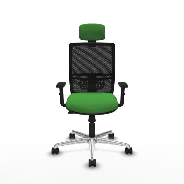 PIQUERAS Y CRESPO Silla de oficina Yunquera con mecanismo Sincro/Traslack, Verde y Negro
