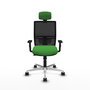 PIQUERAS Y CRESPO Silla de oficina Yunquera con mecanismo Sincro/Traslack, Verde y Negro