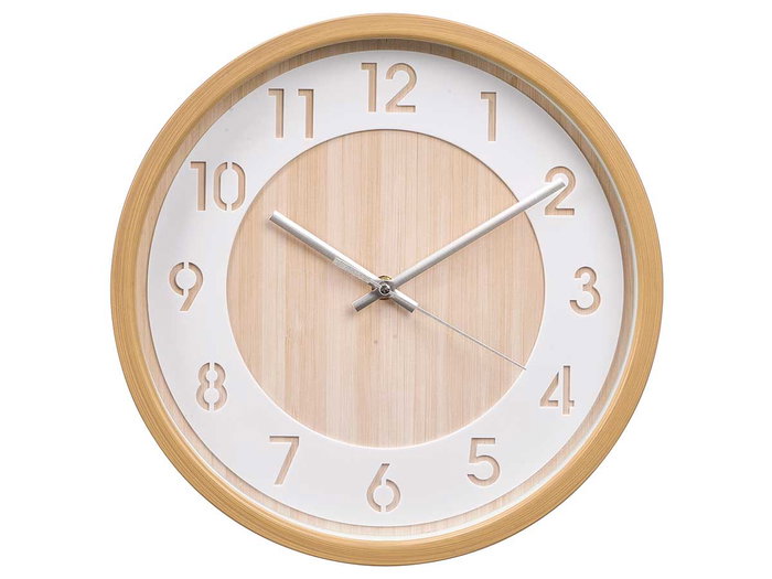 GIFTDECOR Reloj de Pared Efecto Madera 30cm Madera-Blanco GIFTDECOR Reloj de Pared Efecto Madera 30cm Madera-Blanco