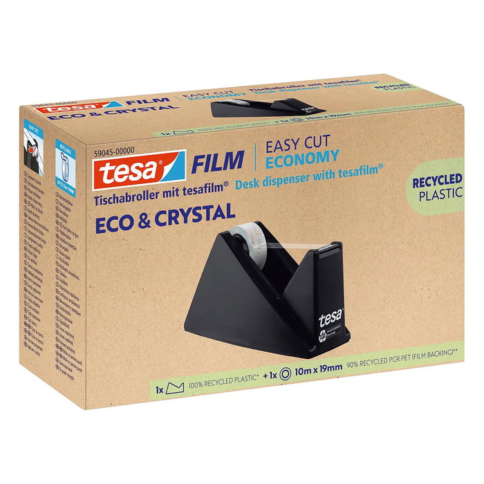 Tesa Cinta Adhesiva Eco & Crystal 19mm x 10m con Dispensador Tesa Cinta Adhesiva Eco & Crystal 19mm x 10m con Dispensador
