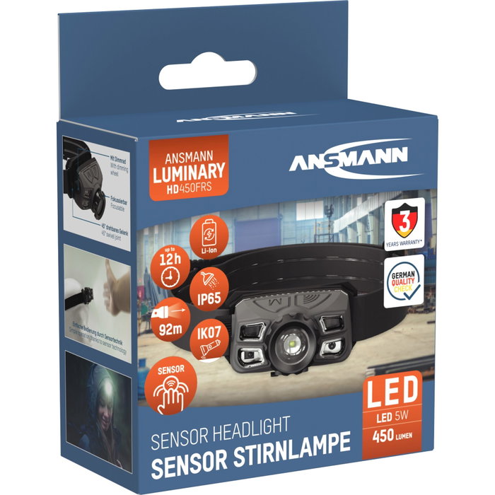 Ansmann Headlight HD450FRS Dimmable Li-Ion USB-C Ansmann Headlight HD450FRS Dimmable Li-Ion USB-C