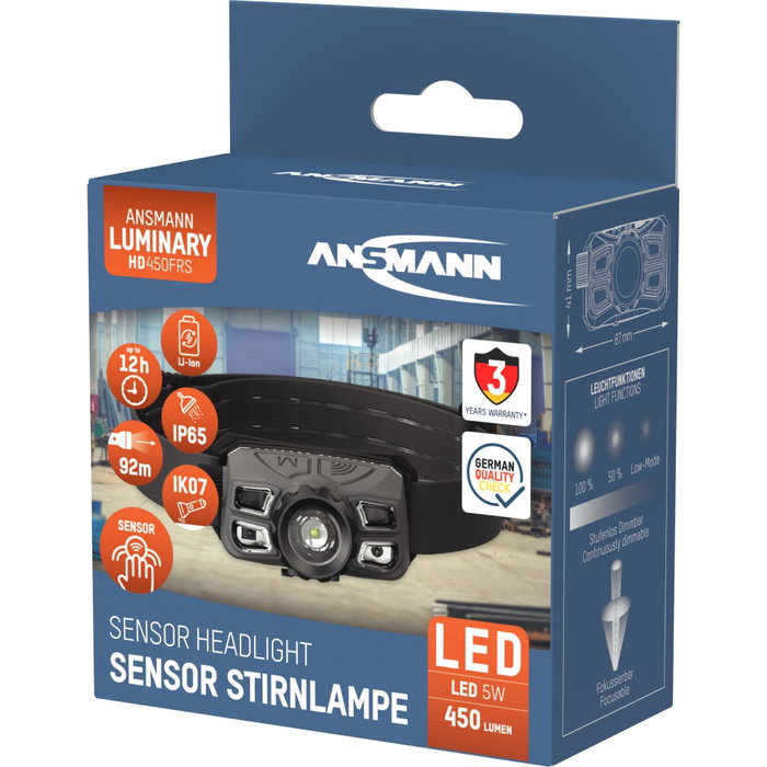 Ansmann Headlight HD450FRS Dimmable Li-Ion USB-C Ansmann Headlight HD450FRS Dimmable Li-Ion USB-C