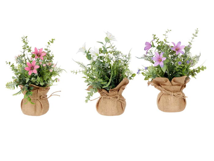 Ibergarden Planta Saco Flores Grande Surtidos Colores 30x19x19 cm (Set de 12)