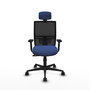PIQUERAS Y CRESPO Silla de oficina Yunquera con mecanismo Sincro, Azul marino y Negro