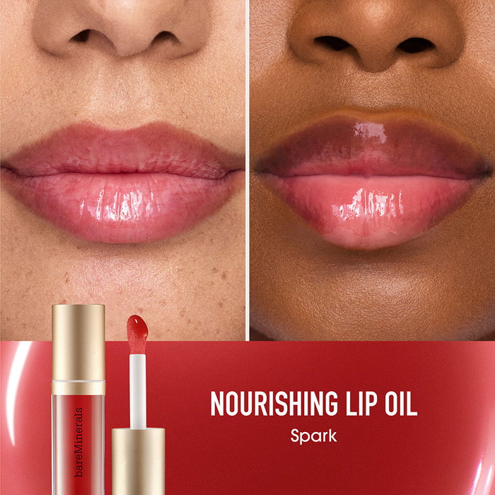BareMinerals Nourishing Aceite de Labios #Spark - Gloss Hidratante, Nutre y Suaviza, 3.8 ml