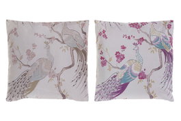 DKD Home Decor Cojín de Poliéster con Diseño de Pavo, Multicolor, Pack de 2