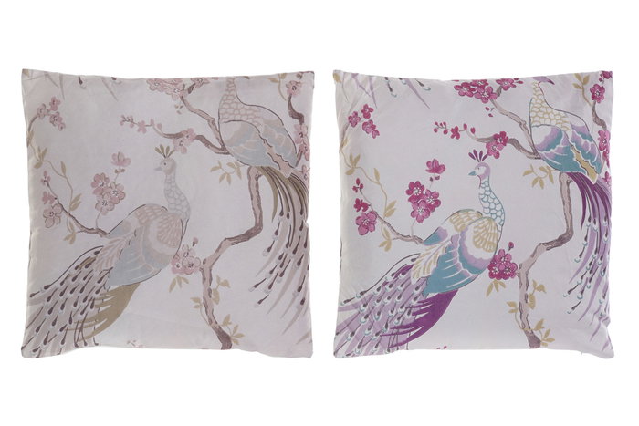 DKD Home Decor Cojín de Poliéster con Diseño de Pavo, Multicolor, Pack de 2 DKD Home Decor Cojín de Poliéster con Diseño de Pavo, Multicolor, Pack de 2