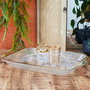 Home Deco Factory Mirage Bandeja de Plástico Rectangular con Ribete Dorado 41 cm