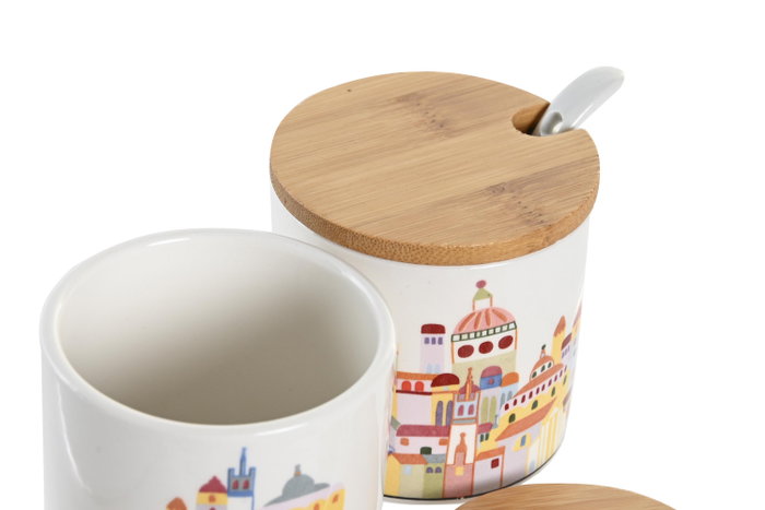 DKD Home Decor Azucareros Casitas Surtido de 2 en Pack de 4
