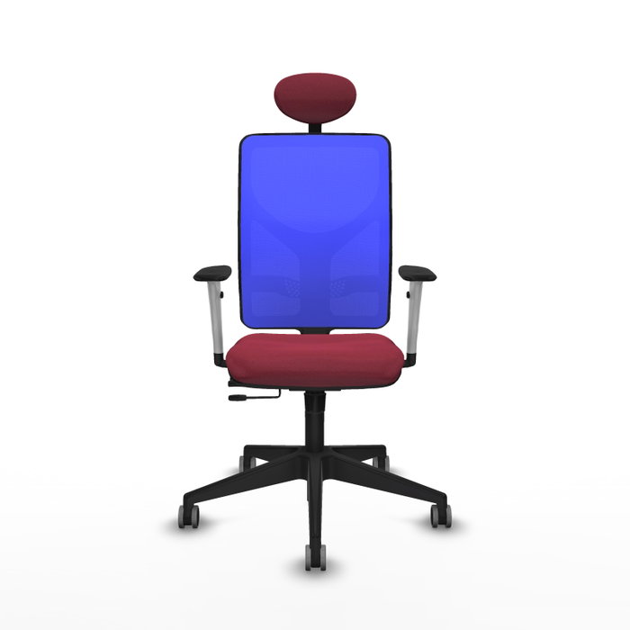 PIQUERAS Y CRESPO Silla de oficina Motilla con mecanismo Sincro/Traslack, Granate y Azul