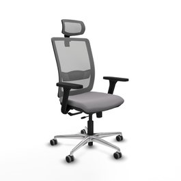 PIQUERAS Y CRESPO Silla de oficina Haches Gris con mecanismo Sincro/Traslack