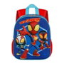 Marvel Mochila Preescolar Spiderman 3D Pequeña con Relieve, Bolsillos Laterales y Forro Interior, Azul