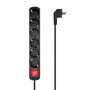 Aisens Regleta de 6 Tomas con Interruptor, Cable 1,4 m, Negro