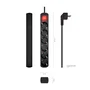 Aisens Regleta de 6 Tomas con Interruptor, Cable 1,4 m, Negro