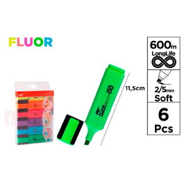 MP Marcadores Fluorescentes de Colores, 6 Unidades
