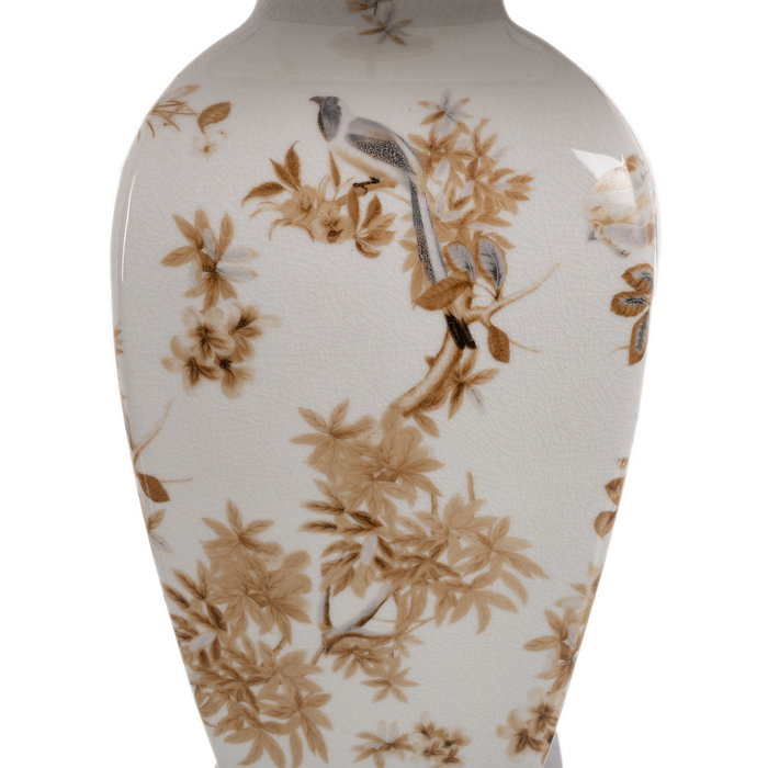 Lámpara Mesa Blanco-Marrón Porcelana 22 X 22 X 45 cm