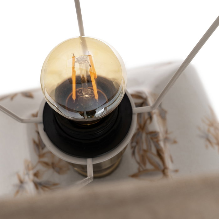 Lámpara Mesa Blanco-Marrón Porcelana 22 X 22 X 45 cm