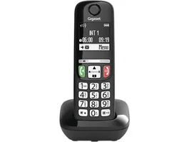Gigaset E270 SYS NEGRO Teléfono Inalámbrico con Manos Libres, Teclas Grandes y Bloqueo de Llamadas, Color Negro