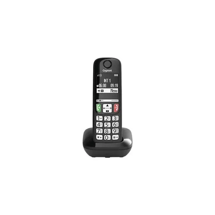 Gigaset E270 Sys Negro - Teléfono fijo con manos libres, agenda para 100 contactos, bloqueo de llamadas, menú en varios idiomas