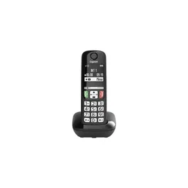 Gigaset E270 Sys Negro - Teléfono fijo con manos libres, agenda para 100 contactos, bloqueo de llamadas, menú en varios idiomas