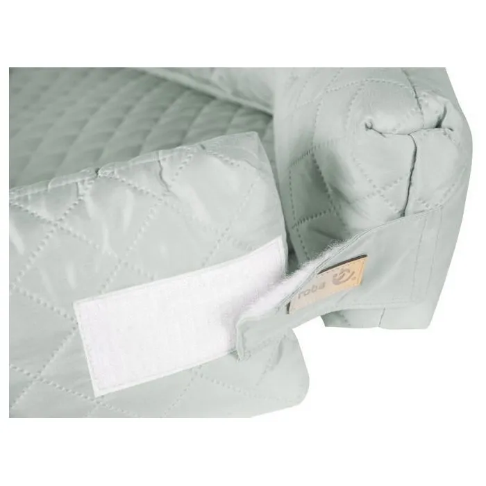 Roba ROB4005317329253 Nido para bebé 3 en 1 Cuna de viaje, protector de cuna o cambiador Verde esmerilado