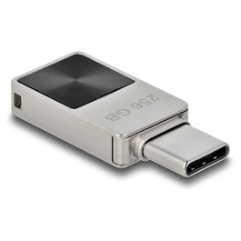 DeLOCK Stick KAB Mini USB 5 Gbps USB-C Lápiz de Memoria 256GB - Carcasa de Metal, USB 3.2 Gen 1, Lectura 117 MB/s, Sin Tapa, Negro Gris