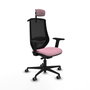 PIQUERAS Y CRESPO Silla de oficina Mardos con mecanismo Sincro/Traslack, Rosa y Negro