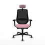 PIQUERAS Y CRESPO Silla de oficina Mardos con mecanismo Sincro/Traslack, Rosa y Negro