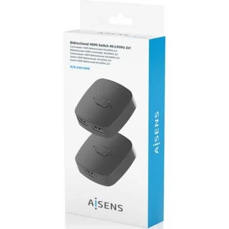 Aisens Conmutador Switch HDMI 2.0 Bidireccional 4K@60Hz Hembra a 3x HDMI Hembra Negro A123-0948