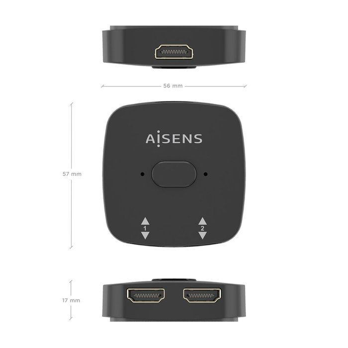 Aisens Conmutador HDMI 4K@60Hz Bidireccional A123-0948 Negro