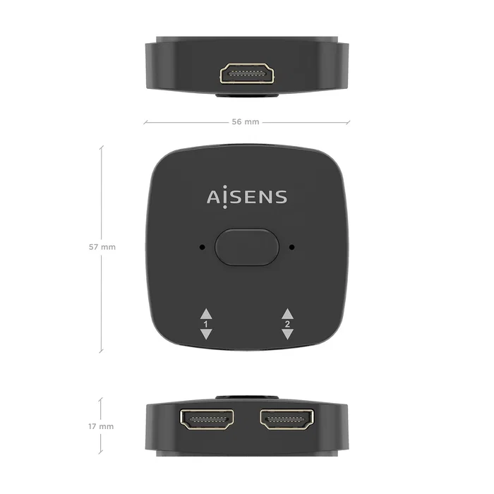 Aisens Conmutador HDMI 4K@60Hz Bidireccional A123-0948 Negro