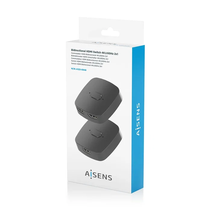 Aisens Conmutador HDMI 4K@60Hz Bidireccional A123-0948 Negro