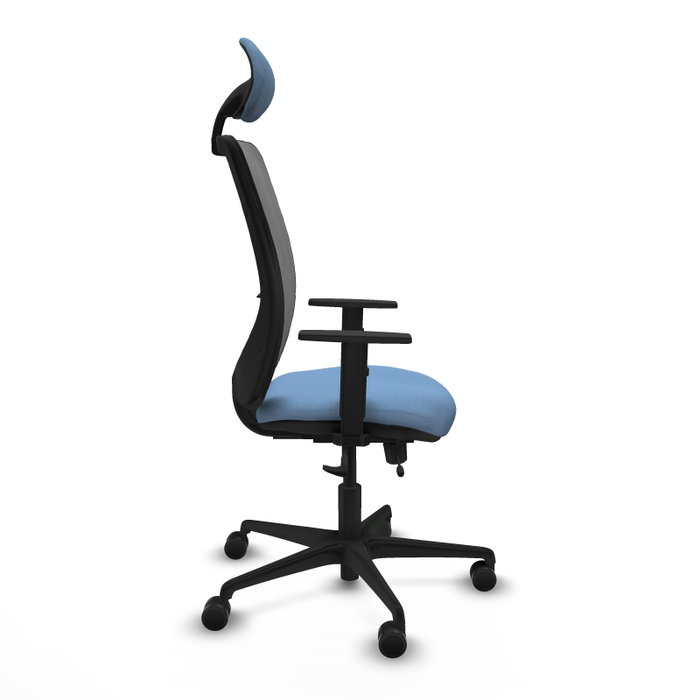 PIQUERAS Y CRESPO Silla de oficina Zulema con Cabecero Fijo, Azul cielo y Gris PIQUERAS Y CRESPO Silla de oficina Zulema con Cabecero Fijo, Azul cielo y Gris