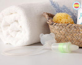 KioKids Aspirador Nasal para Bebé, Alivio de Congestión Nasal, Control de Succión, Fácil Limpieza, Transparente, +0 Meses