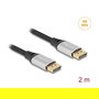 DeLOCK Cable DisplayPort 16K 60Hz 2m Plateado Metal para Conexiones de Alta Definición