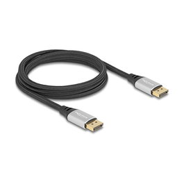 DeLOCK Cable DisplayPort 16K 60Hz 2m Plateado Metal para Conexiones de Alta Definición