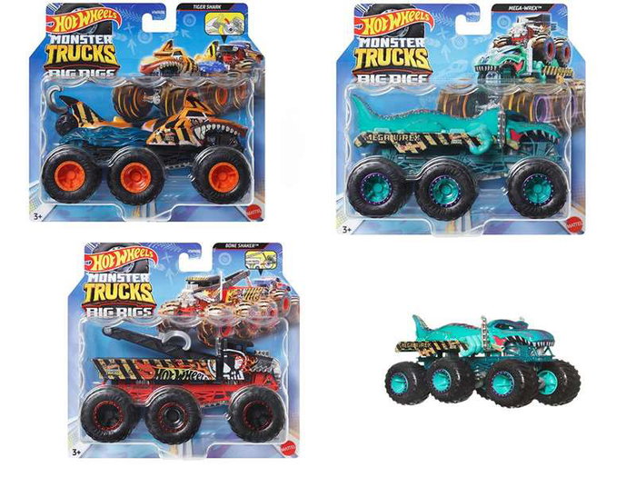 Mattel Hot Wheels Monster Trucks Big Rigs Coche 1:64 con 6 Ruedas - Modelos Surtidos