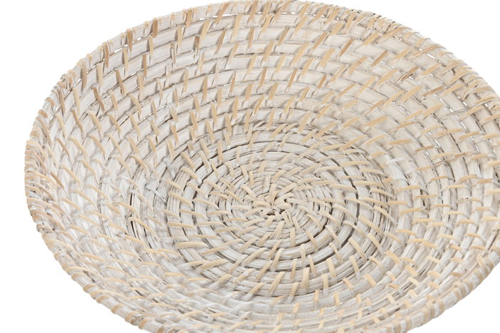 DKD Home Decor Set de 2 Centros de Mesa de Bambú y Ratán Blanco