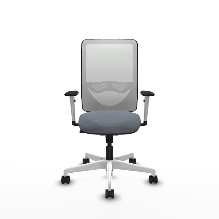 PIQUERAS Y CRESPO Silla de oficina Zulema con mecanismo Sincro, Gris y Blanco