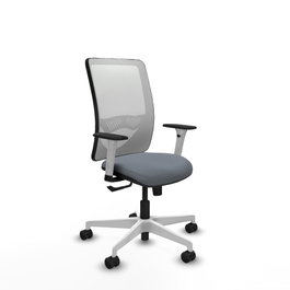 PIQUERAS Y CRESPO Silla de oficina Zulema con mecanismo Sincro, Gris y Blanco
