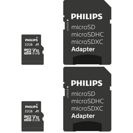 Philips MicroSDHC 2-Pack 32GB Class 10 UHS-I U1 con adaptador