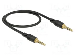 DeLOCK Cable de audio 3,5 mm 4 Pin con conectores macho, 0,5 m, Negro