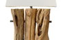DKD Home Decor Lámpara de Sobremesa de Teca y Hierro