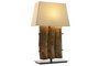 DKD Home Decor Lámpara de Sobremesa de Teca y Hierro