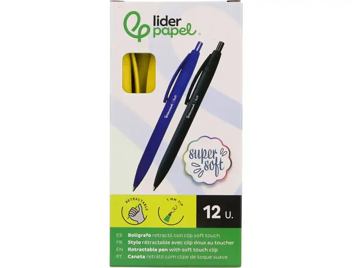 Liderpapel InkPro 07 Bolígrafo Retráctil Punta 0.7 mm con Tinta Azul, Cuerpo Amarillo Softtouch y Clip para Escritura Fluida y Precisión en Uso Diario Liderpapel InkPro 07 Bolígrafo Retráctil Punta 0.7 mm con Tinta Azul, Cuerpo Amarillo Softtouch y Clip para Escritura Fluida y Precisión en Uso Diario