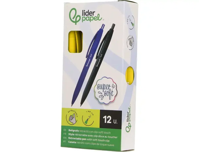 Liderpapel InkPro 07 Bolígrafo Retráctil Punta 0.7 mm con Tinta Azul, Cuerpo Amarillo Softtouch y Clip para Escritura Fluida y Precisión en Uso Diario Liderpapel InkPro 07 Bolígrafo Retráctil Punta 0.7 mm con Tinta Azul, Cuerpo Amarillo Softtouch y Clip para Escritura Fluida y Precisión en Uso Diario