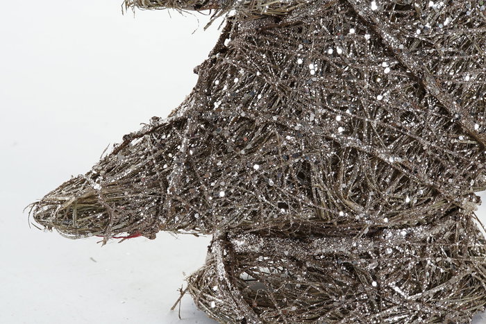 DKD Home Decor Árbol de Navidad Ratan LED Marrón Dorado 37 x 10 x 41 cm