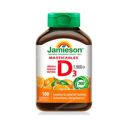 Jamieson Vitamina D 1000 UI 100 Comp. Masticables Sabor Naranja