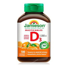 Jamieson Vitamina D 1000 UI 100 Comp. Masticables Sabor Naranja